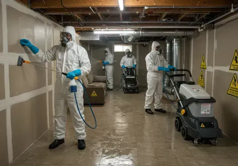 Basement Moisture Removal and Structural Drying process in Ironville, KY